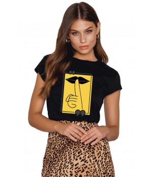 Tricou dama negru - Don`t Speak
